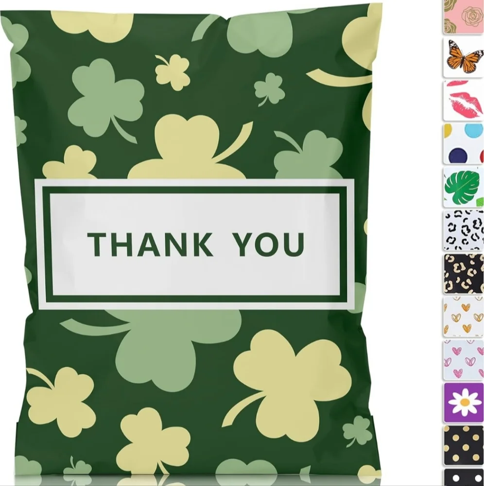 ✅️25 Ct  10x13 St Patrick's Day Shipping Bags for Clothing, Self-Seal Privacy